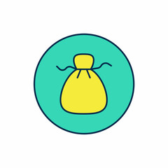 Filled outline Wonton icon isolated on white background. Chinese food. Vector