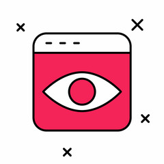 Filled outline Personal information collection icon isolated on white background. Collection of personal data. Vector