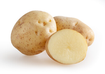 Potatoes isolated on white background with clipping path