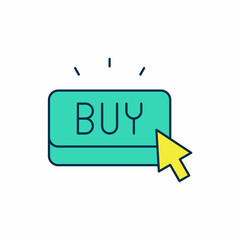Filled outline Buy button icon isolated on white background. Vector