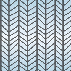 Fake braided grey and white knitted simple drawing seamless pattern on blue gradient background