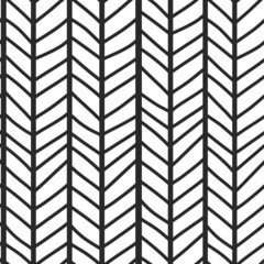 Fake braided black and white knitted simple drawing seamless pattern