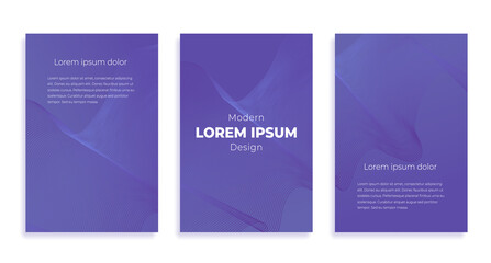 Fluid poster cover with modern very peri color of the year 2022. Violet and purple abstract geometrical template with blend shapes.