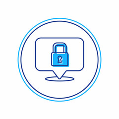 Filled outline Lock icon isolated on white background. Padlock sign. Security, safety, protection, privacy concept. Vector