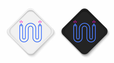 Line Electric cable icon isolated on white background. Electrical wire. Colorful outline concept. Vector