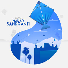 Children fly kites for the holiday Makar Sankranti Hindu harvest festival
