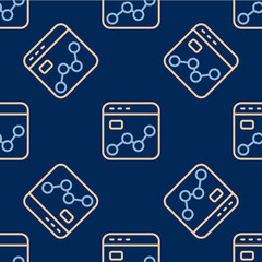 Line Market analysis icon isolated seamless pattern on blue background. Report text file icon. Accounting sign. Audit, analysis, planning. Vector