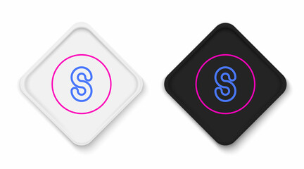 Line Compass south icon isolated on white background. Windrose navigation symbol. Wind rose sign. Colorful outline concept. Vector