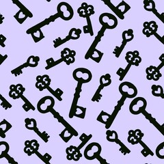 Seamless pattern with keys for fabrics and textiles and packaging and gifts and cards and linens and kids