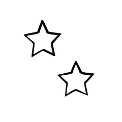 Hand-drawn stars in a linear style. Doodle illustration. Icon