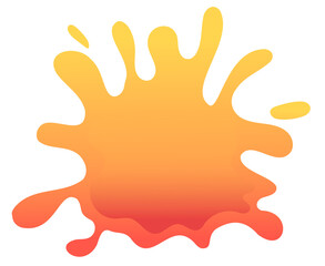 bright spot of orange color with gradient in the form of a blot, isolated on white background. Suitable as a backdrop for product presentation