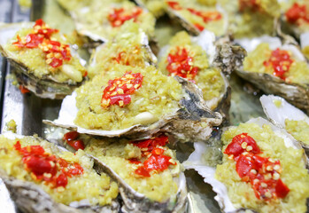 Sea oysters cooked according to a special recipe.