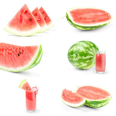 Group of Watermelon isolated on a white background