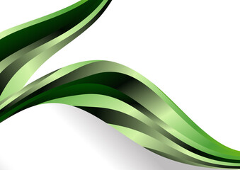 Fototapeta na wymiar Green and Black Wavy Background Template with Space for Your Text
