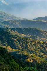 Naklejka premium Beautiful scenery, layers of mountains, northern Thailand