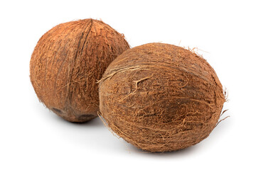 Coconut isolated on white background. Tropical fruit