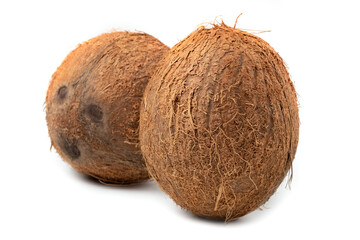 Coconut isolated on white background. Tropical fruit