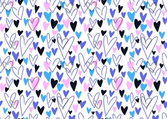 Seamless valentines pattern with hearts for postcard and gifts and cards 