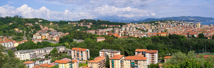 Fototapeta na wymiar aerial view of la spezia