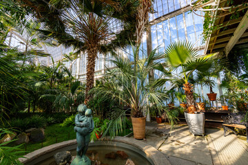 Glass greenhouse. The public Palm House, Garden Society in Gothenburg