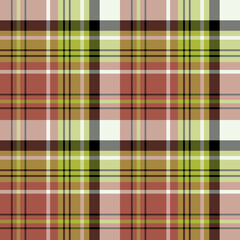 Seamless pattern in glorious red-brown, green and black colors for plaid, fabric, textile, clothes, tablecloth and other things. Vector image.