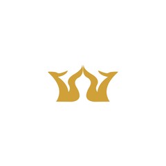 Letter W logo shaped crown. Vector illustration template design