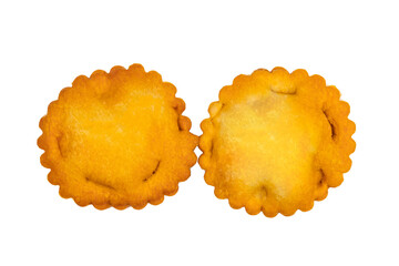 tielles sétoises en gros plan isolé sur un fond blanc
