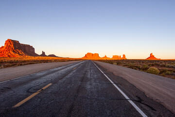 On the  road to  Monument valley