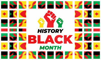 Fototapeta na wymiar Black History Month. Celebrated annually in February in the USA and Canada, October in Great Britain . Background, poster, greeting card, banner design. 