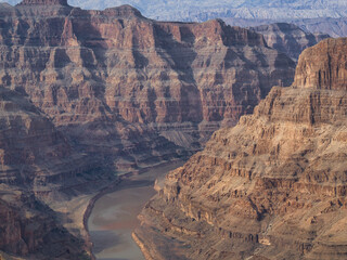 Landscape of the Guano Point at Grand Canyon in the daylight in Arizona, the US