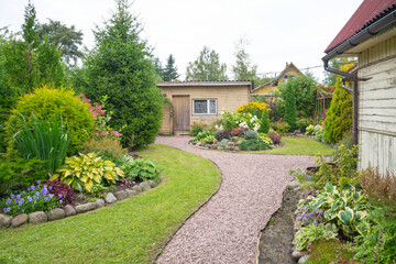 Example of landscape design in the garden