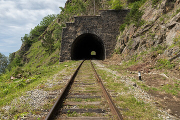 Circum-Baikal Railway. Old railroad tunnel number 22 on the railway. tunnel Small Bell