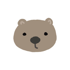 Bear Face Аlat Icon. Isolated on white background sticker pack. Isolated element for child design.