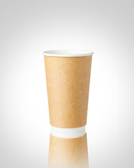 disposable paper cups isolated on white background