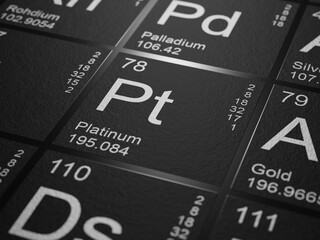 Platinum element from the periodic table black design