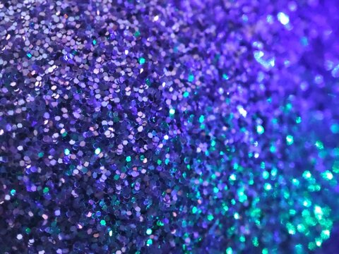Very Peri background, Christmas ball color Very Peri, glitter background color Very Peri, color trend 2022, selective focus, macro fhoto