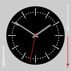 Black watch dial with arrows. Vector illustration