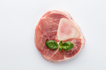 Meat steak isolated on the white background.