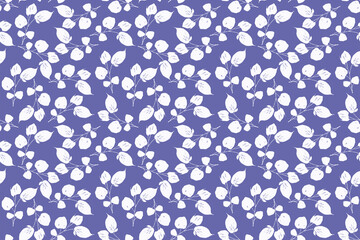 Very Peri - Fashionable color of the year. Botanical seamless pattern in trendy purple color 2022.