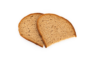 Rye bread isolated on white background.