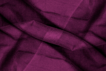 Moody dark pink color textile texture on twisted silk fabric for background