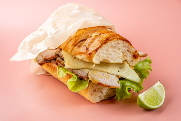 One Cuban baked meat and pickled cucumber sandwich is a traditional fast food.