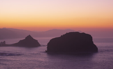 Sunset and San Juan de Gaztelugatxe from Matxitxako cape, Euskadi