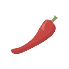 Chilli pepper simple flat color illustration, good for apps and books