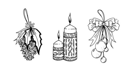 Christmas illustration vector icon set