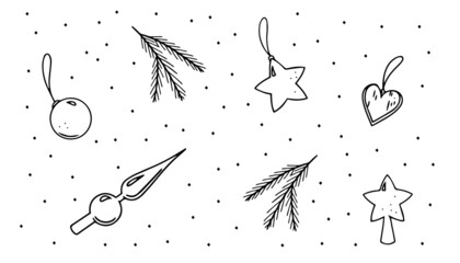 Christmas illustration vector icon set