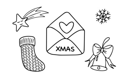 Christmas illustration vector icon set