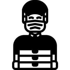 delivery man solid line icon