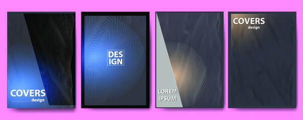 Fototapeta  set of cover design template with minimal graceful geometric patterns. obraz