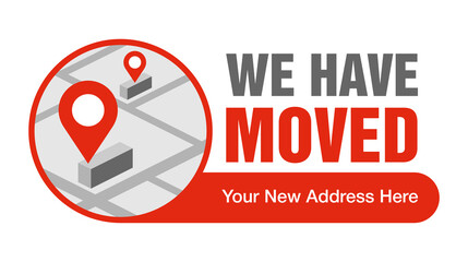 We Have Moved - sticker for relocated address